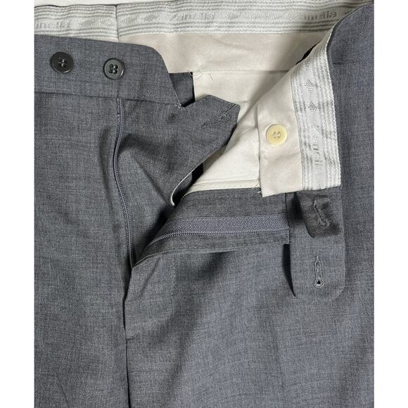 Zanella Bennett Pants Mens Dress Pants Sz 36x29 Grey Wool Pleated Made In ITALY - Picture 5 of 8